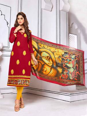 Maroon printed cotton salwar 1