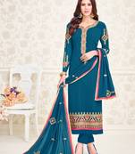 Green printed georgette salwar