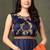 Blue printed silk salwar