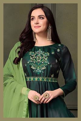 Green printed silk salwar 2