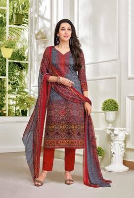 Grey printed satin salwar 1