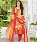 Multicolor printed satin salwar