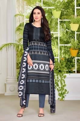 Black printed satin salwar 1