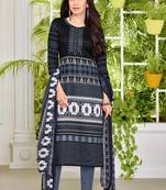 Black printed satin salwar