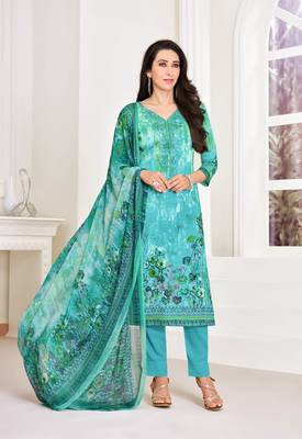 Green printed satin salwar 1