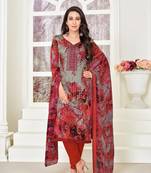 Multicolor printed satin salwar