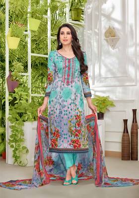 Multicolor printed satin salwar 1