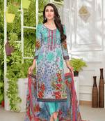 Multicolor printed satin salwar