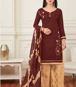 Brown printed cotton salwar