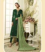 Green printed georgette salwar
