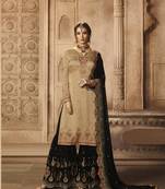 Beige printed georgette salwar