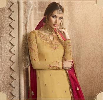 Yellow printed georgette salwar 2