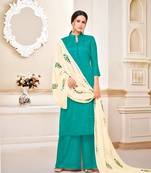 Green printed cotton salwar