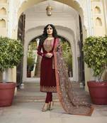 Magenta printed georgette salwar