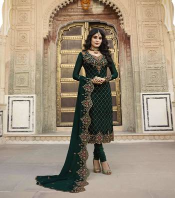 Green printed georgette salwar 1