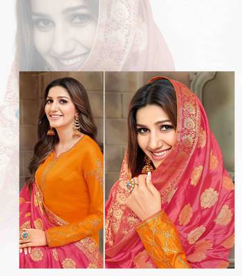 Orange printed cotton salwar 2
