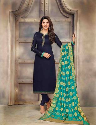 Blue printed cotton salwar 1