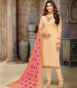 Cream printed cotton salwar