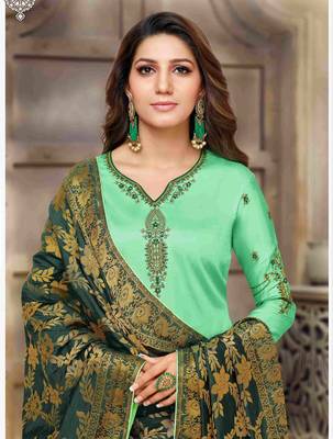 Light-green printed cotton salwar 2