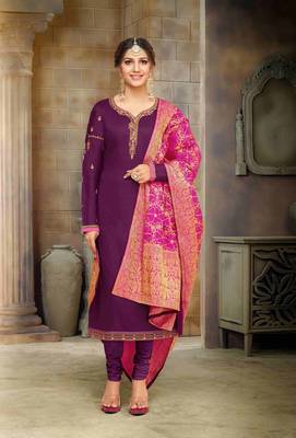 Purple printed cotton salwar 1