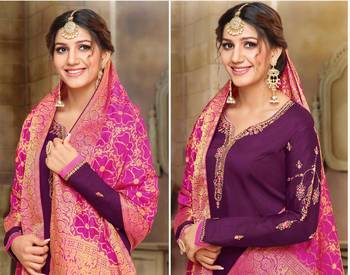Purple printed cotton salwar 2