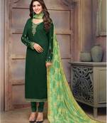 Dark-green printed cotton salwar