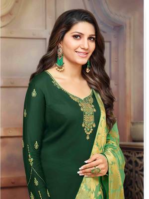Dark-green printed cotton salwar 2