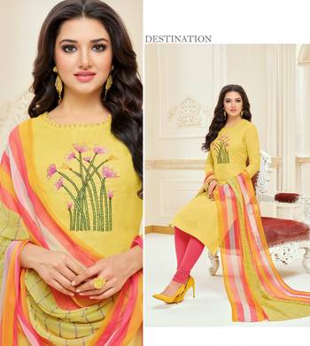 Yellow printed cotton salwar 2