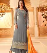 Yellow printed georgette salwar