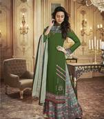 Green printed georgette salwar
