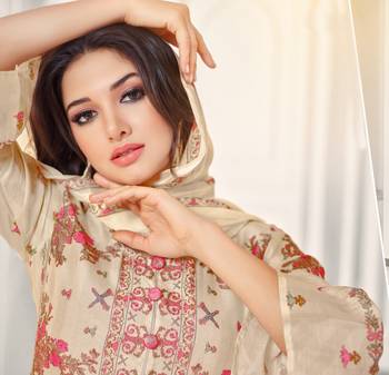 Beige printed cotton salwar 2
