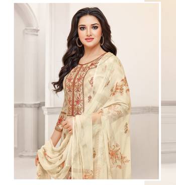 Cream printed cotton salwar 2