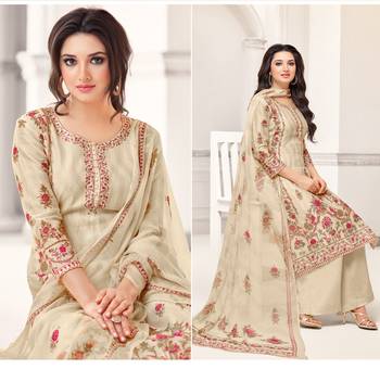 Beige printed cotton salwar 2