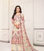 Cream printed cotton salwar