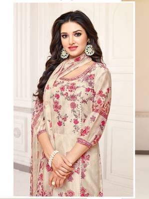 Cream printed cotton salwar 2