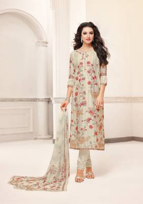 Off-white printed cotton salwar 1