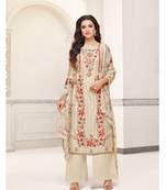 Beige printed cotton salwar