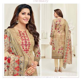 Beige printed cotton salwar 2