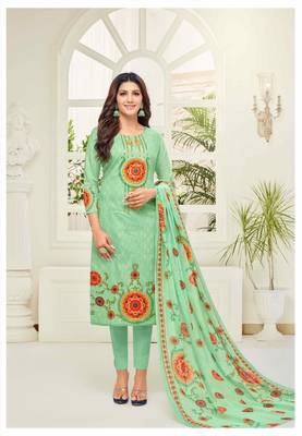Green printed cotton salwar 1