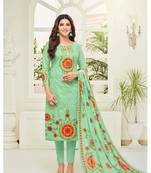 Green printed cotton salwar
