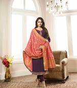 Violet printed crepe salwar