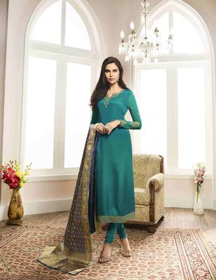 Green printed crepe salwar 1