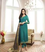 Green printed crepe salwar