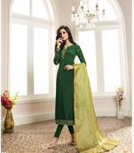 Green printed crepe salwar