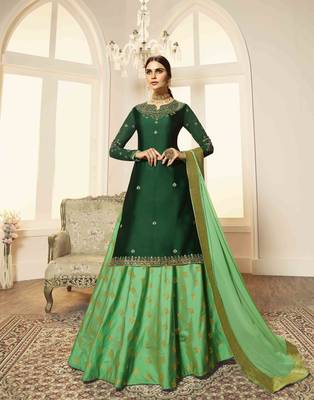 Green printed georgette salwar 1