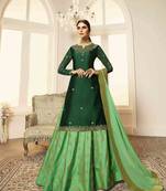 Green printed georgette salwar