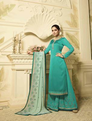 Green printed georgette salwar 1
