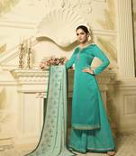 Green printed georgette salwar