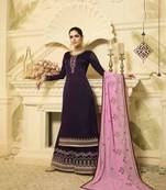 Purple printed georgette salwar