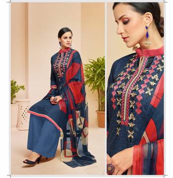Blue printed cotton salwar 2